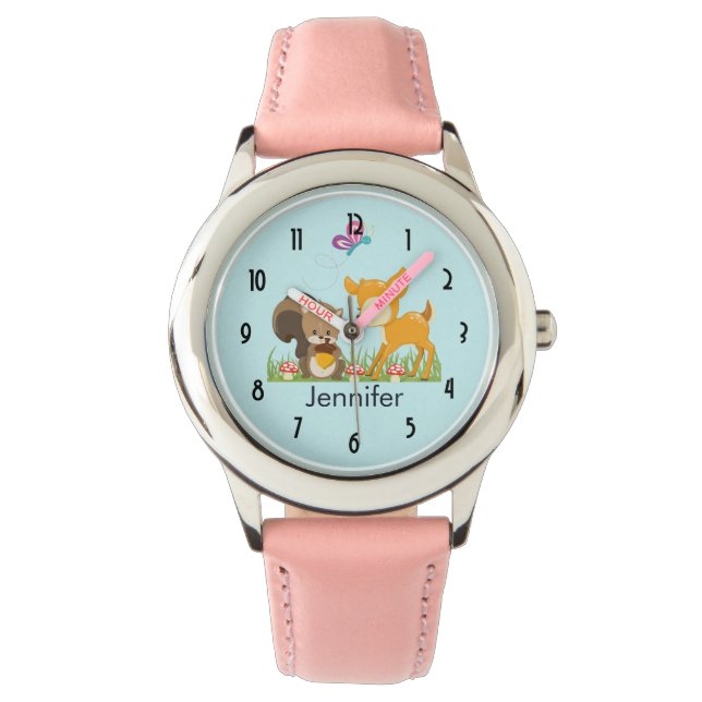 Montre Belle forêt Animaux Caricature Whimsical (devant)