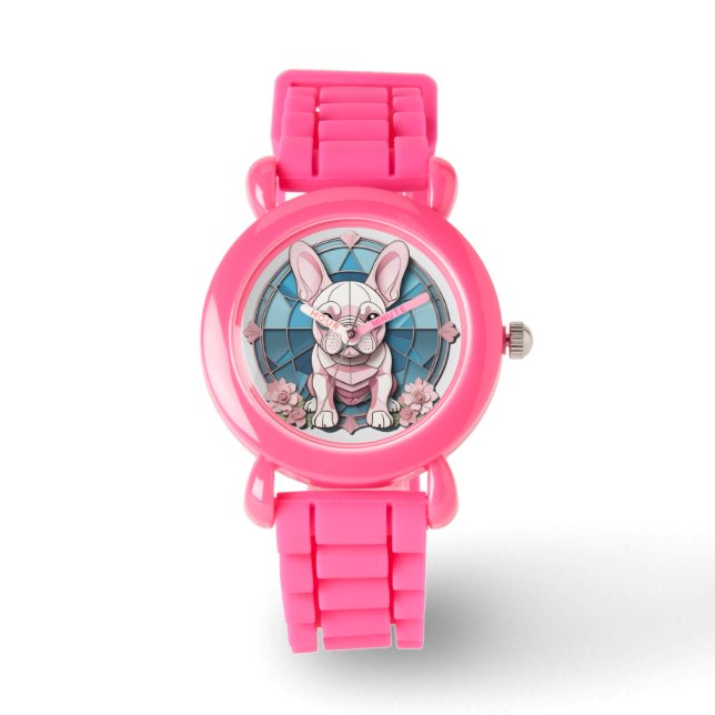 Montre Belle French Bulldog Pastel Vitrail (Recto)