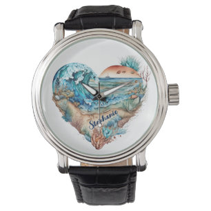 Montre Belle Plage Sable Océan Palmiers