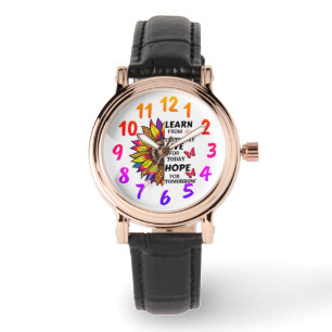Montre Belle Tournesol et Citation Inspirante Personnalis
