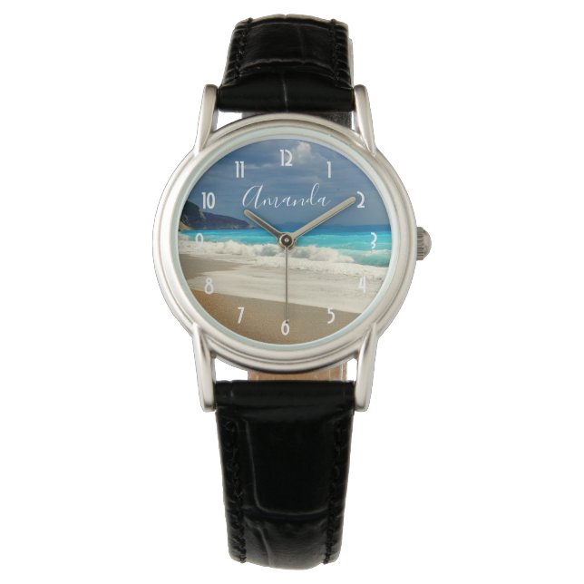 Montre Belle Turquoise Bleue Mer Tropicale Photographie (devant)