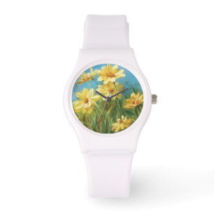Montre Belles marguerites jaunes