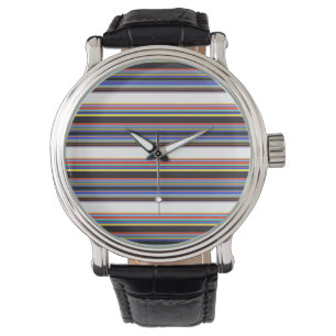 Montre Belles rayures bleues noires