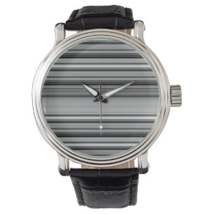 Montre Belles rayures gris noir