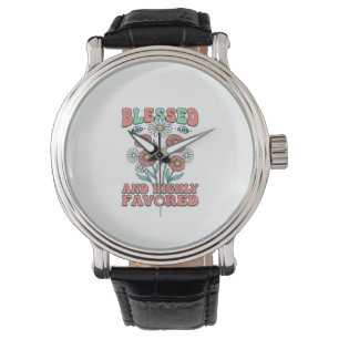 Montre Bénis et hautement favorisés motif floral vintage_