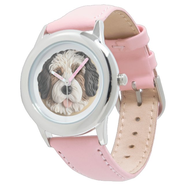 Montre Bernedoodle Chien Inspiré 3D (Incliné)