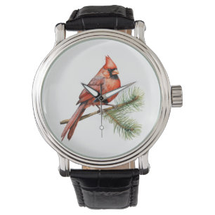 Montre Berries rouges vibreuses aux Feuilles verts luxuri