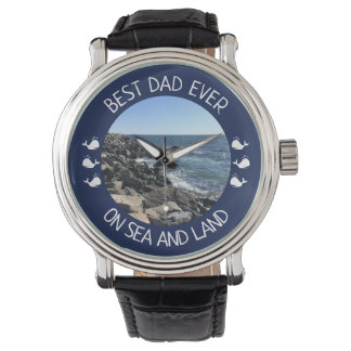 Montre Best Dad Ever Blue Ocean Photo
