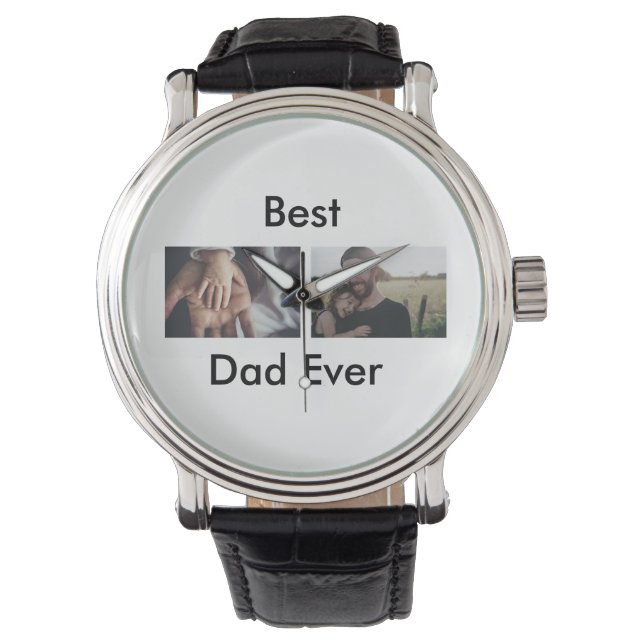 Montre best dad ever happy fête des pères ajouter votre p (devant)