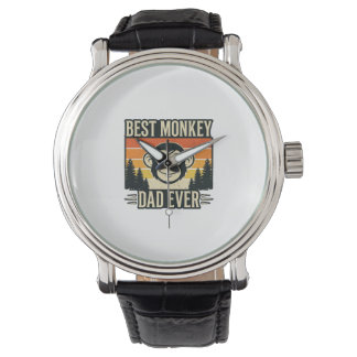 Montre Best Monkey Dad Ever Vintage Monkey Father Shirt_1