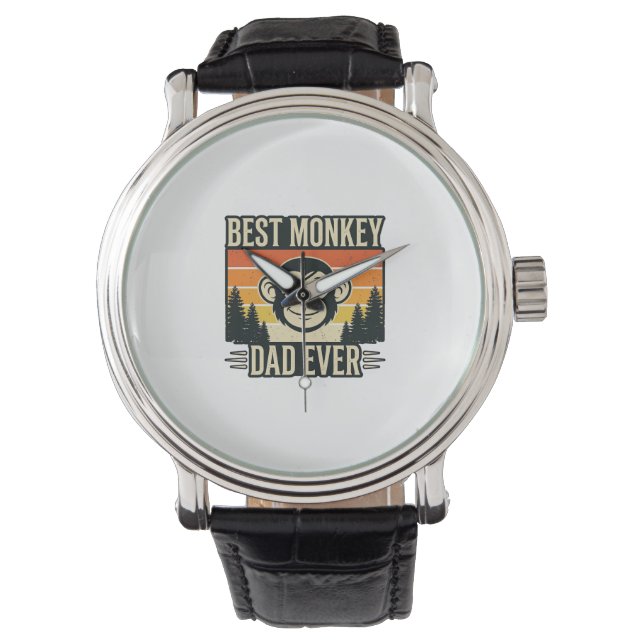 Montre Best Monkey Dad Ever Vintage Monkey Father Shirt_1 (devant)