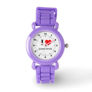 Montre BESTSELLER ! Enfant I ❤️ Red Parties scintillant S