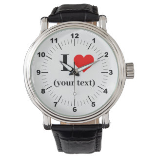 Montre BESTSELLER ! Hommes I ❤️ Vintage Black Leather Wat