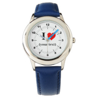 Montre BESTSELLER ! J'ai ❤️ numéro bleu acier inoxydable