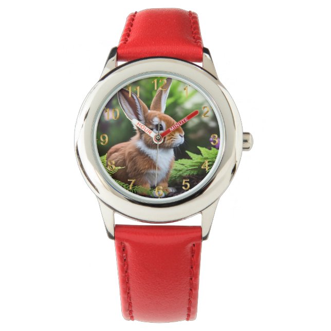 Montre Betsy Le Lapin Brown Et Blanc, Les Enfants Regarde (devant)