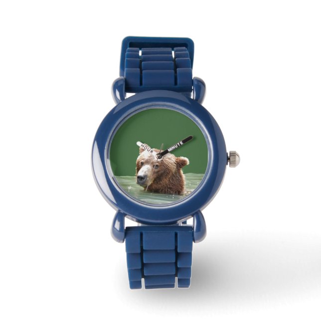 Montre Bezel ajustable pour enfant avec ours grizz (Recto)