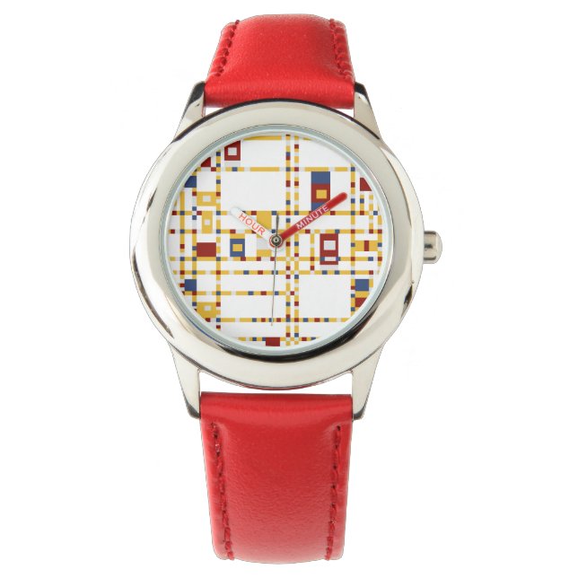 Montre Bezel personnalisé avec Coeurs rouges (devant)