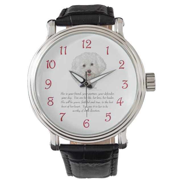 Montre Bichon frisé femelle souvenir (devant)