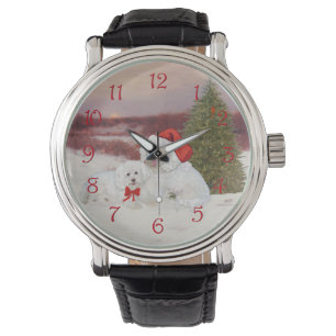Montre Bichon Frise Noël