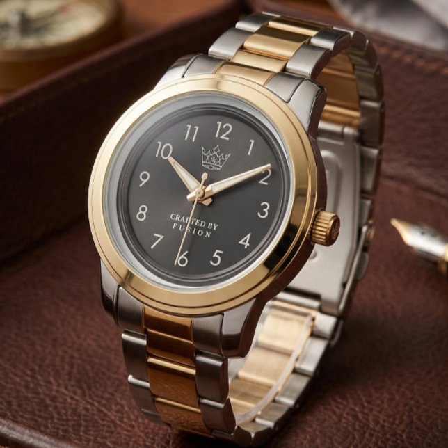 Montre Bicolore Or & Argent Cadran Numérique (Créateur téléchargé)