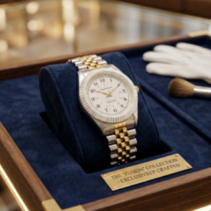 Montre Bicolore Or & Argent Cadrant à Côtelets