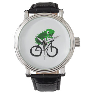 Montre Bicyclette drôle d'équitation d'iguane