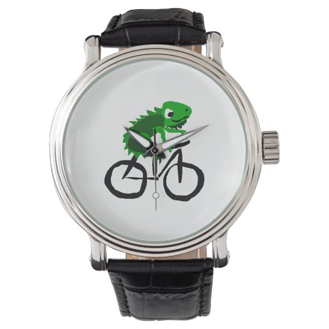 Montre Bicyclette drôle Iguana équitation (devant)