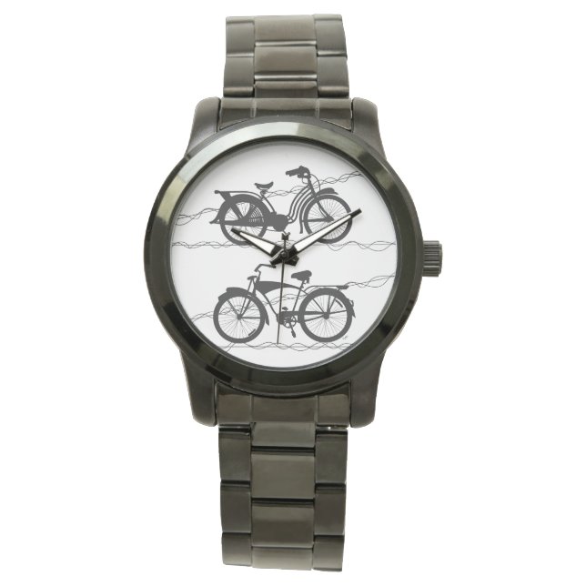 Montre Bicyclette Noir 1 (devant)