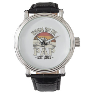 Montre Bientôt Papa 2026 Vintage Bébé Poing Design_