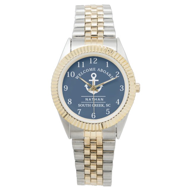 Montre  Bienvenue à bord Nom personnalisé  (devant)