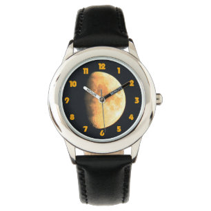 Montre Big Old Moon Gras Orange Numéros avec