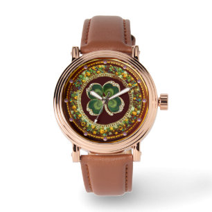 Montre Bijou Shamrock Gold Saint Patrick avec perles