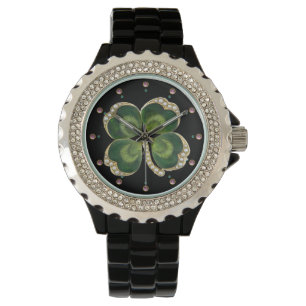 Montre Bijou Shamrock Gold Saint Patrick avec perles