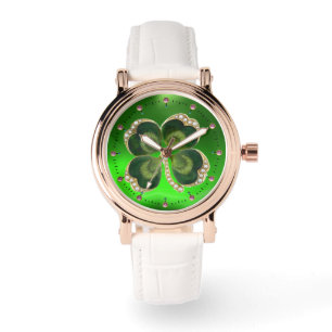 Montre Bijou Shamrock Gold Saint Patrick avec perles
