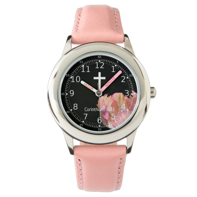Montre Bijoux chrétiens pour femmes et filles - Fleur (devant)