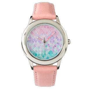 Montre Bijoux mignons de sirène, rose, pourpre, Teal