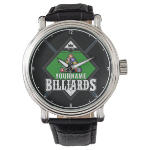 Montre Billard personnalisé NOM Cue Rack Pool Room