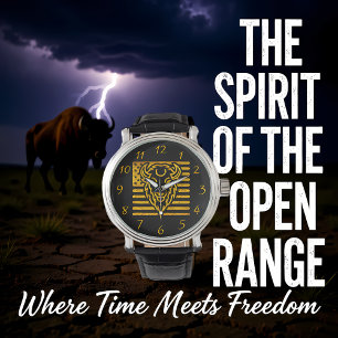 Montre Bison avec Arrière - plan américain