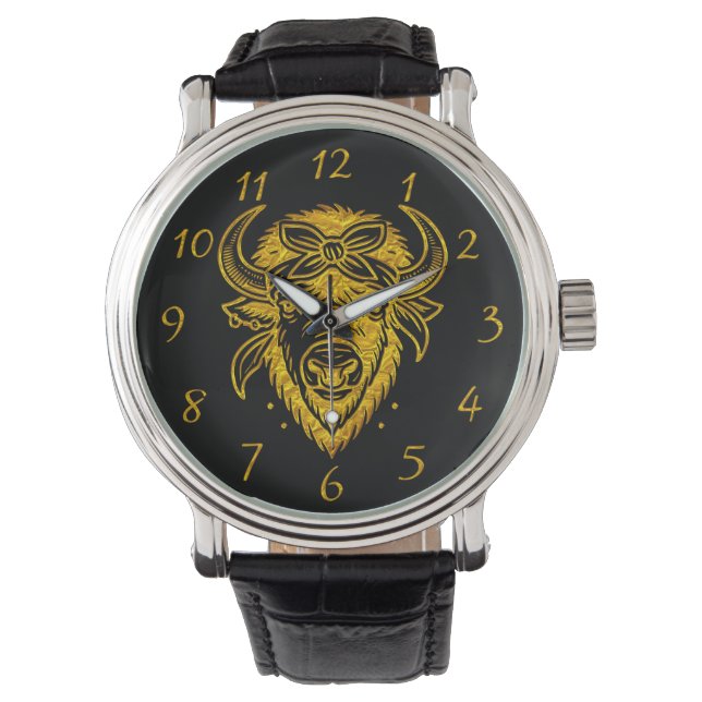 Montre Bison avec Bandana en style graphique (devant)