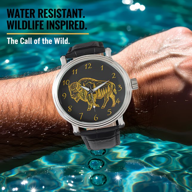 Montre Bison dans une forêt (Créateur téléchargé)