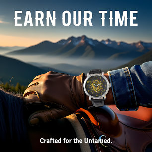Montre Bison traverse un mur dans un affichage dynamique