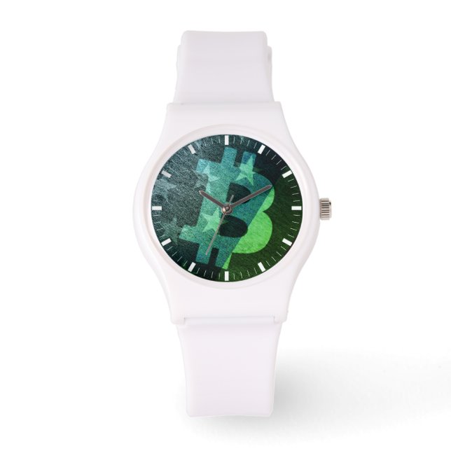 Montre Bitcoin America ₿  (Green) Watch (Recto)