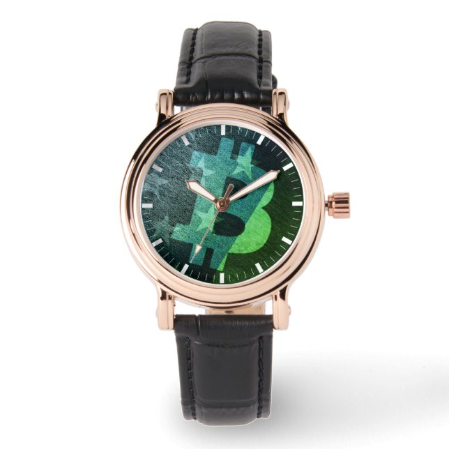 Montre Bitcoin America ₿ (Vert) (Recto)
