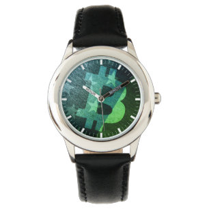 Montre Bitcoin America ₿ (Vert)
