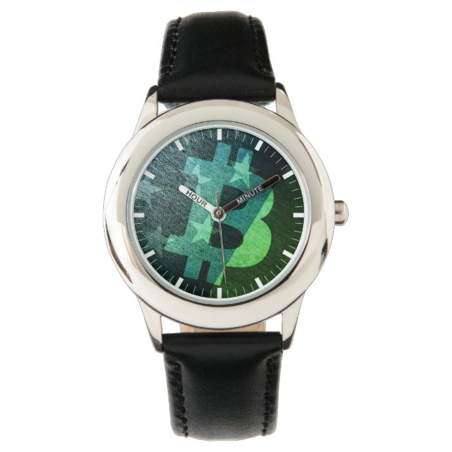 Montre Bitcoin America ₿ (Vert) (devant)
