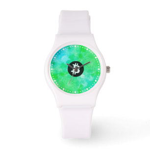 Montre Bitcoin Aquarelle (Style $ - Green Day)