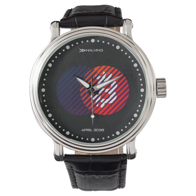 Montre Bitcoin Halving 2028 (Style: 2 / Miami) (devant)