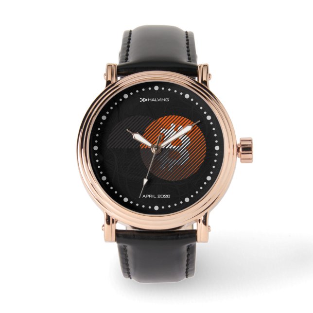Montre Bitcoin Halving 2028 (Style: 3 / Classic Orange) (Recto)
