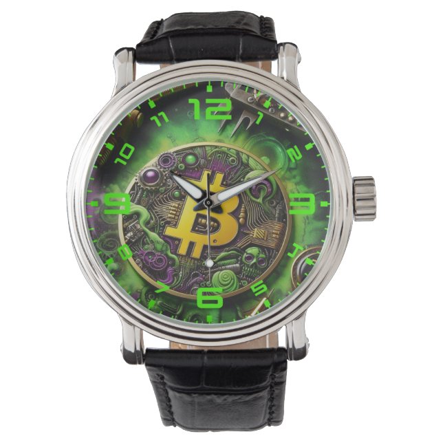 Montre Bitcoin Steampunk Style Watch (devant)
