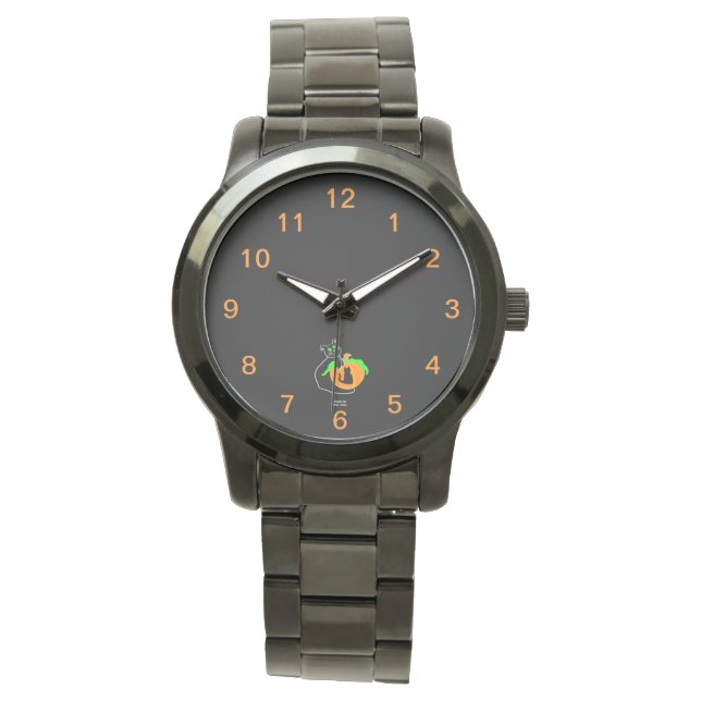 Montre Black Cat Citrouille Unisex Oversize Black Watch (devant)